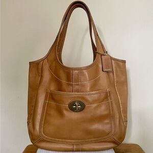 Vintage Coach Large Ergo British Tan Leather Legacy Shoulder Bag Purse #10744